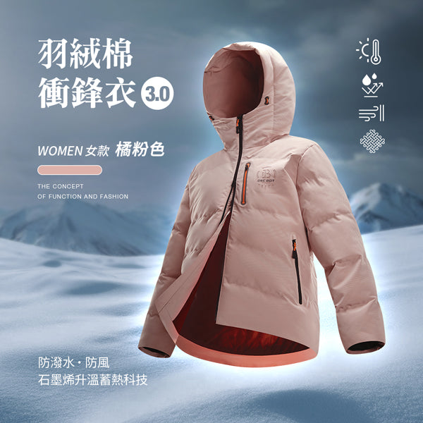 科技Clo+蓄熱防潑水機能防風禦寒羽絨棉衝鋒衣3.0