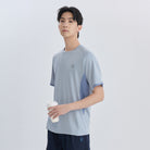 男款拼接-灰藍色