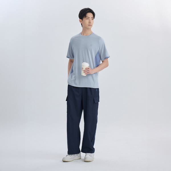 男款拼接-灰藍色